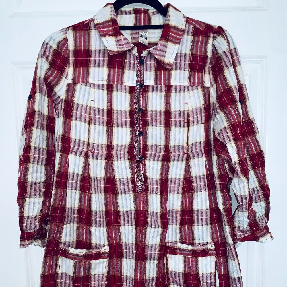 Free People Dobby Matador Plaid Tunic
